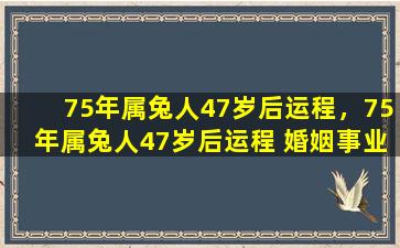 75年属兔人47岁后运程，75年属兔人47岁后运程 婚姻事业直线上升